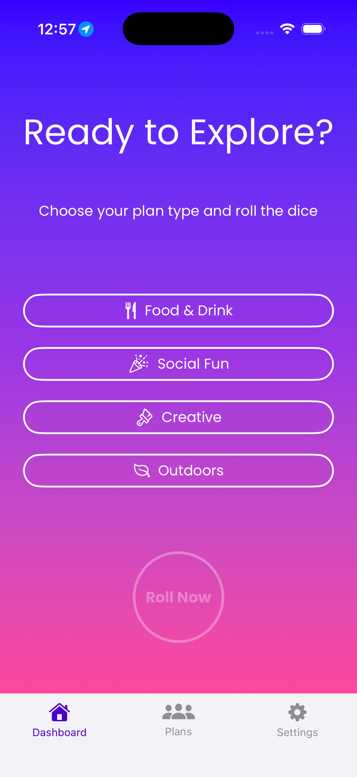 screenshot of the mobile app